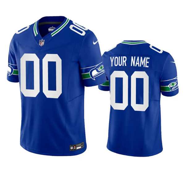 Mens Seattle Seahawks Active Player Custom Royal 2023 F.U.S.E. Vapor Limited Throwback Stitched Jersey->customized nfl jersey->Custom Jersey